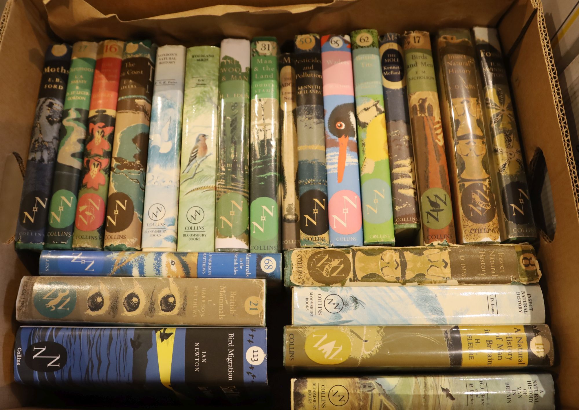Collins The New Naturalist Series, 56 vols, almost all good copies in dust wrappers, 8 vols are duplicated, a few with revised editions